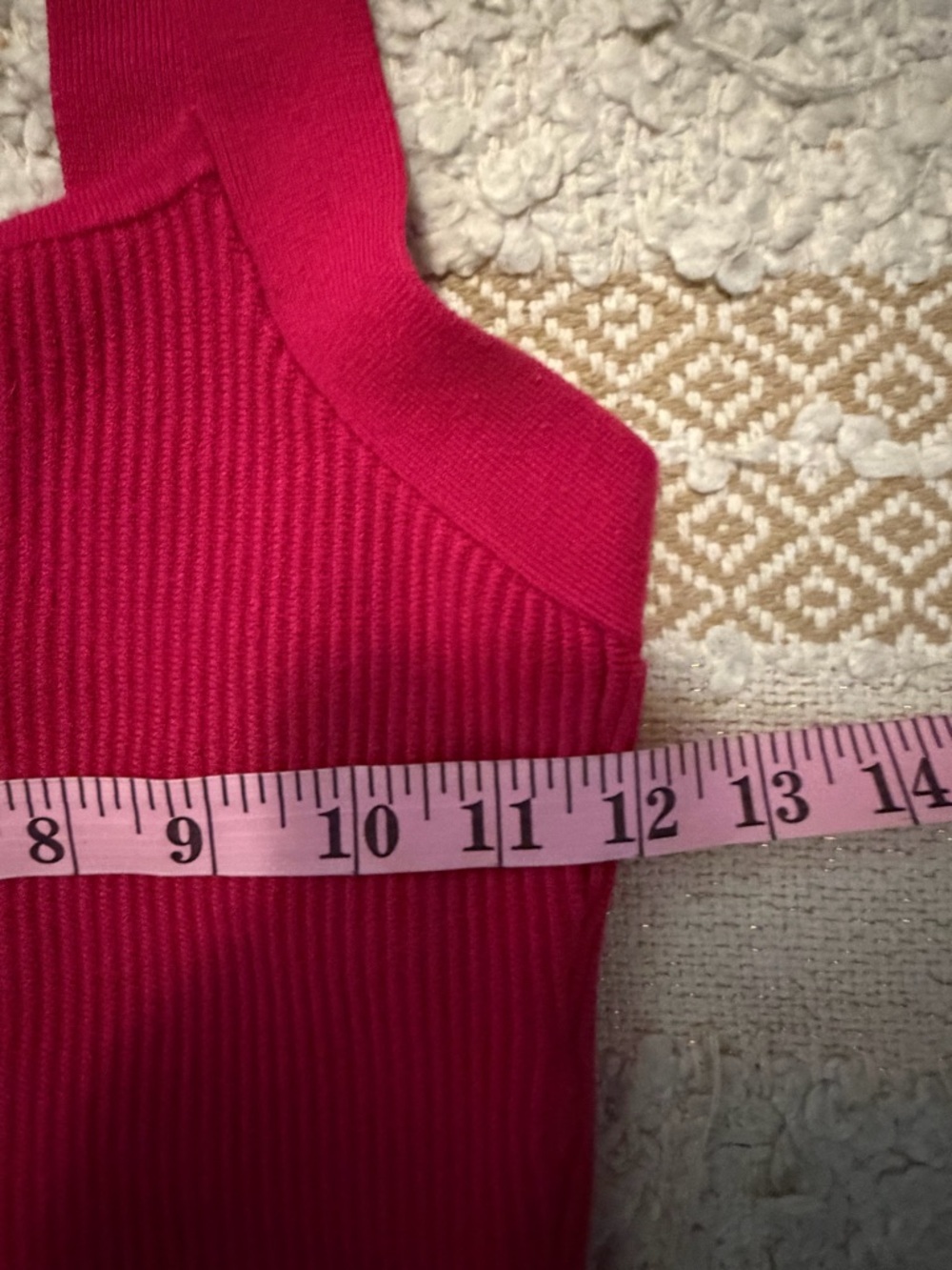 Abercrombie & Fitch Fitted Ribbed Sweetheart Tank - Fuchsia size small euc - Picture 4 of 4